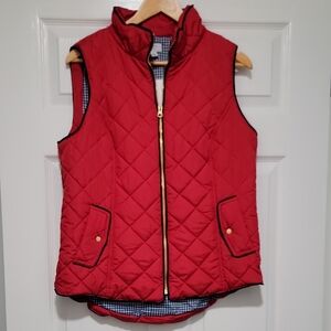 Crown & Ivy Red Quilted Vest